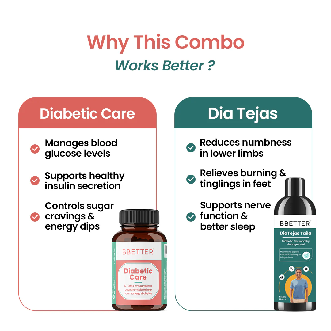 BBETTER Complete Diabetic Care Combo - Diabetic Care & Dia Tejas Oil - Image 3
