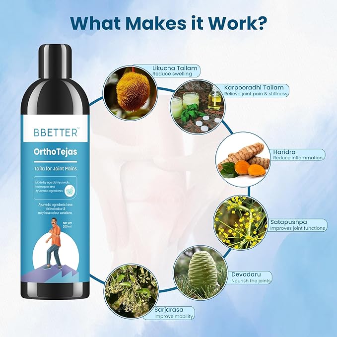 BBETTER Ortho Tejas - Ayurvedic Oil for Knee & Joint Pain Management - Image 4