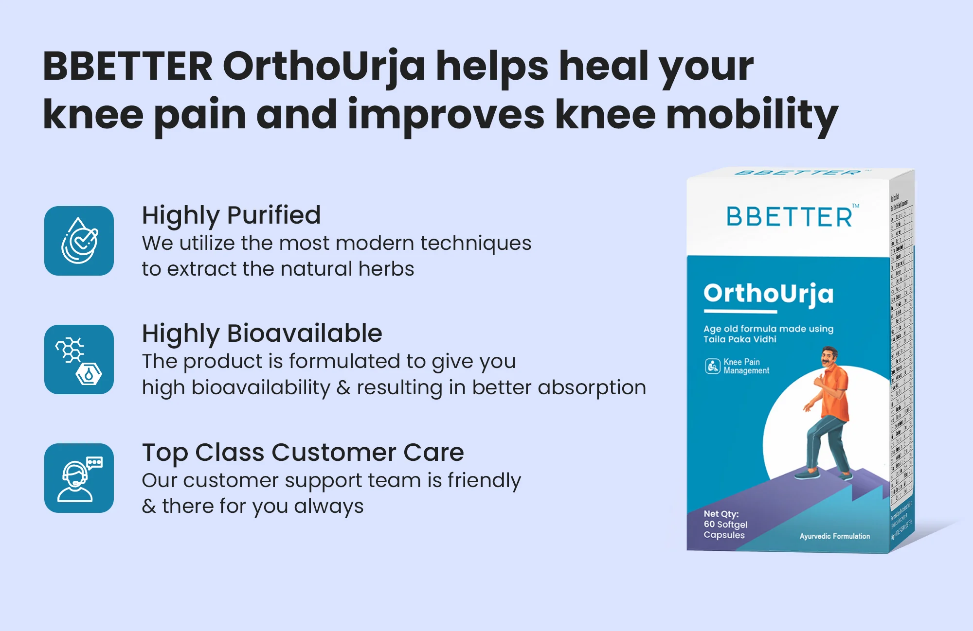 BBETTER OrthoUrja - An Ayurvedic Supplement for Knee Pain & Joint Inflammation Relief - Image 3