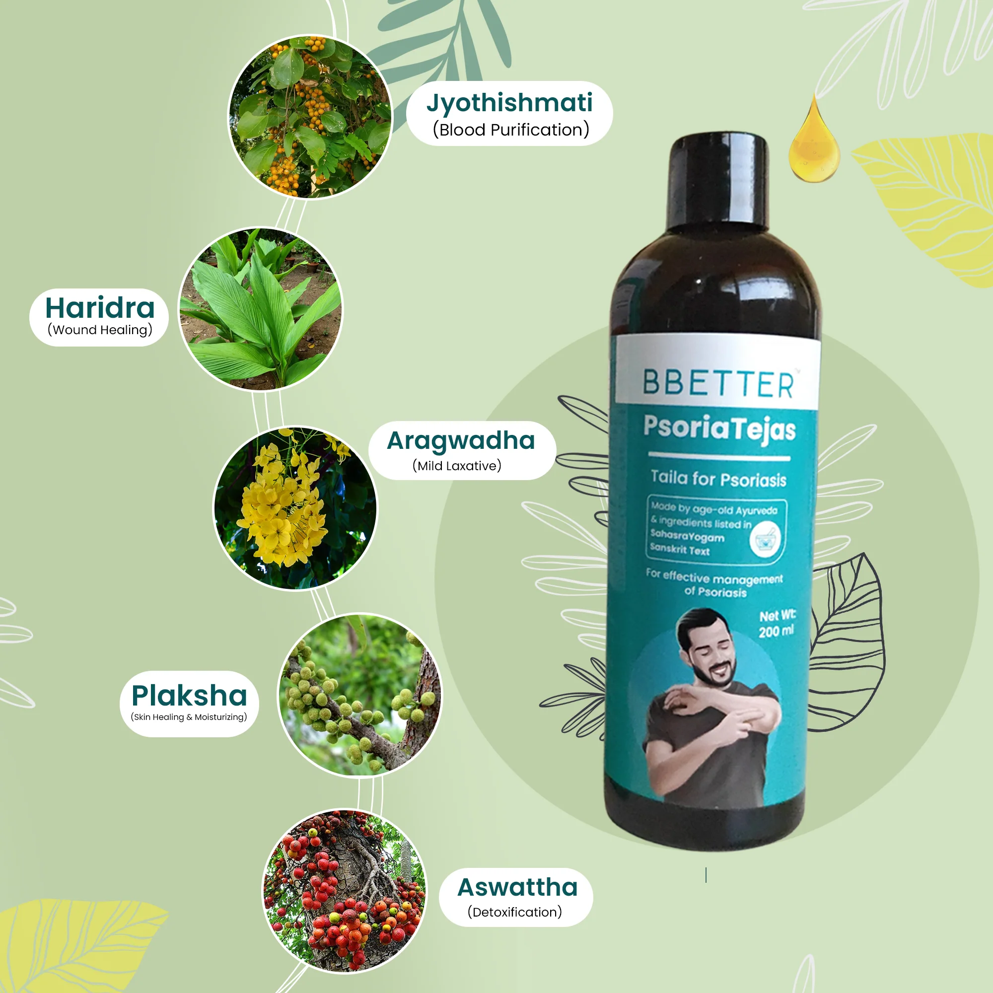 BBETTER PsoriaTejas - Ayurvedic Oil for Psoriasis Relief & Skin Health Management - Image 3