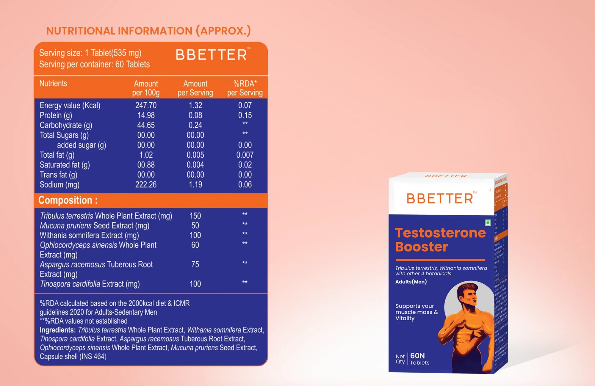 BBETTER Testosterone Booster - With Tribulus & Safed Musli for Performance & Stamina in Men - Image 5
