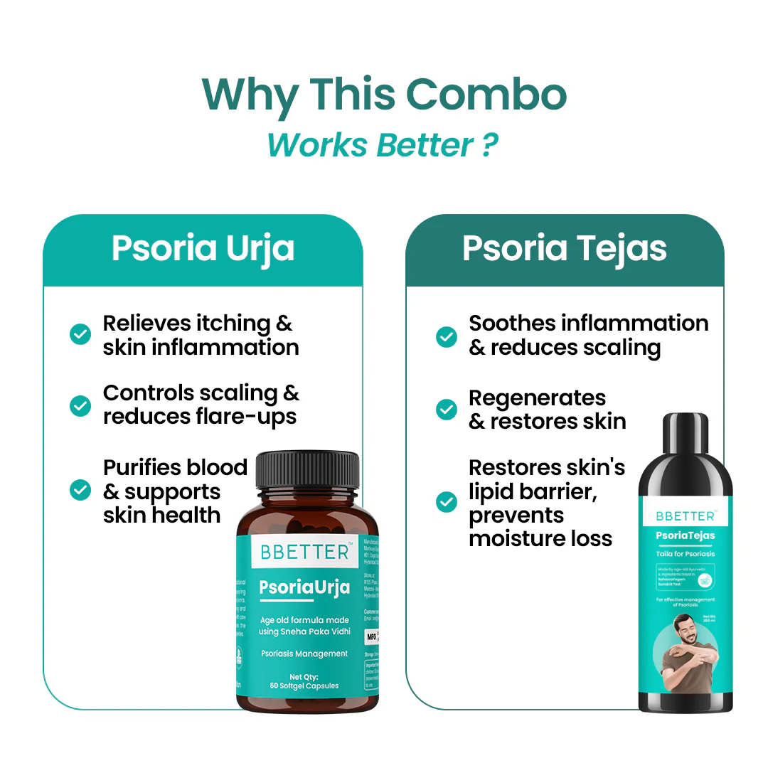 BBETTER Ultimate Psoriasis Care Combo - PsoriaUrja & PsoriaTejas Oil - Image 3