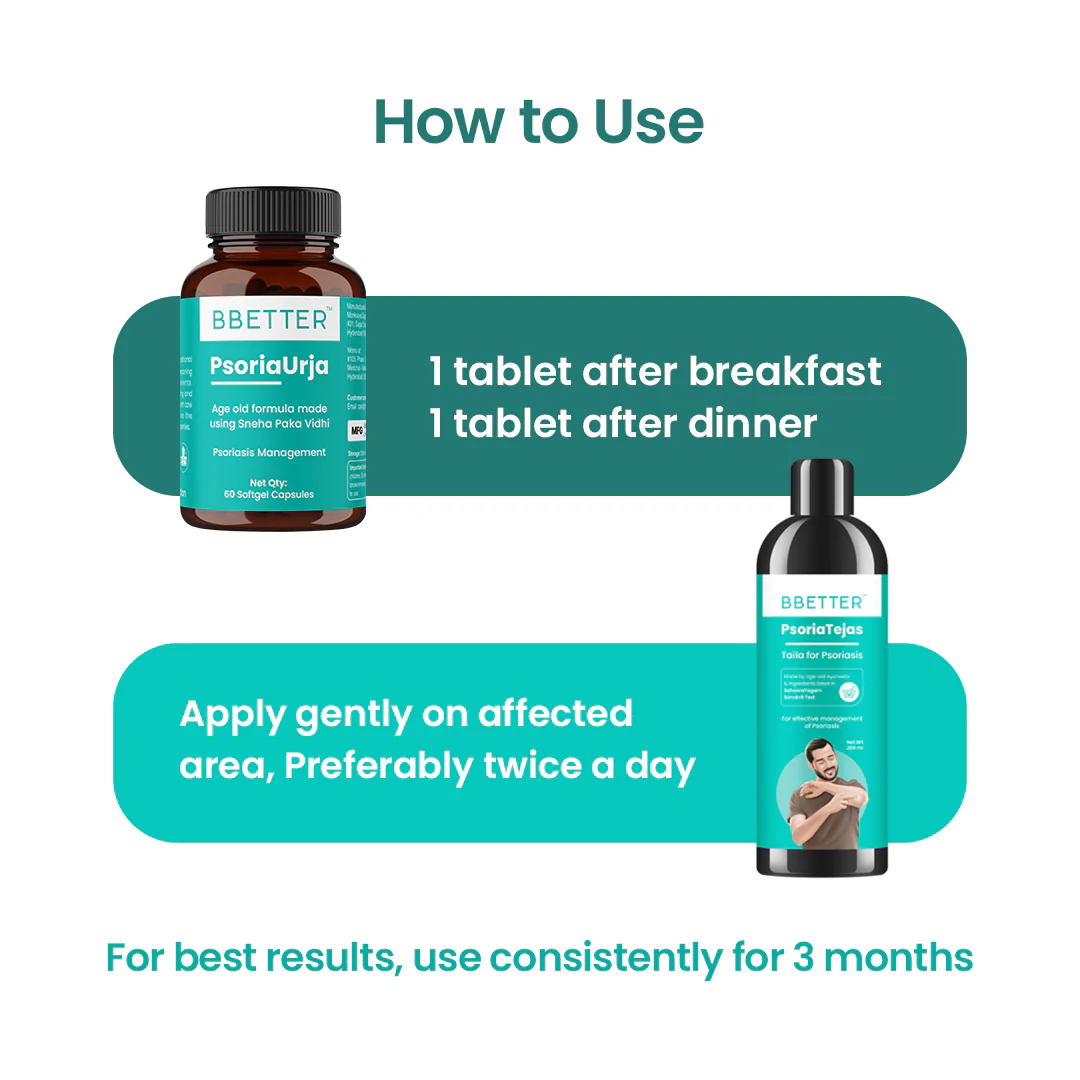 BBETTER Ultimate Psoriasis Care Combo - PsoriaUrja & PsoriaTejas Oil - Image 4