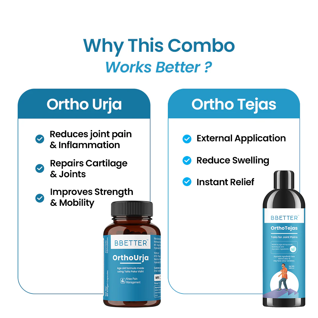 BBETTER Ultimate joint & Muscle Relief Combo - Ortho Urja & Ortho Tejas Oil - Image 3